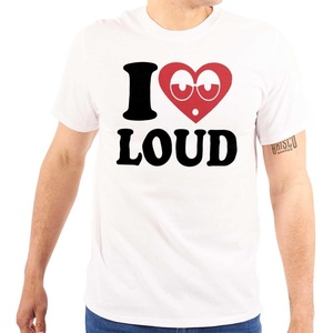 I Love Loud Heart Eyes Funny EDM Pot Graphic T Shirt Men or Women(White)