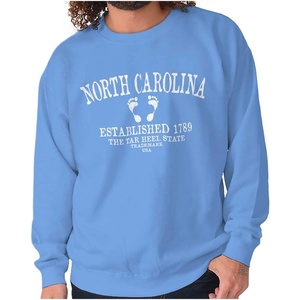 USA State Vintage Established Date Sweatshirt for Men or Women(Carolina Blue)
