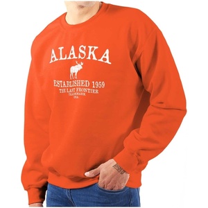 USA State Vintage Established Date Sweatshirt for Men or Women(Orange)