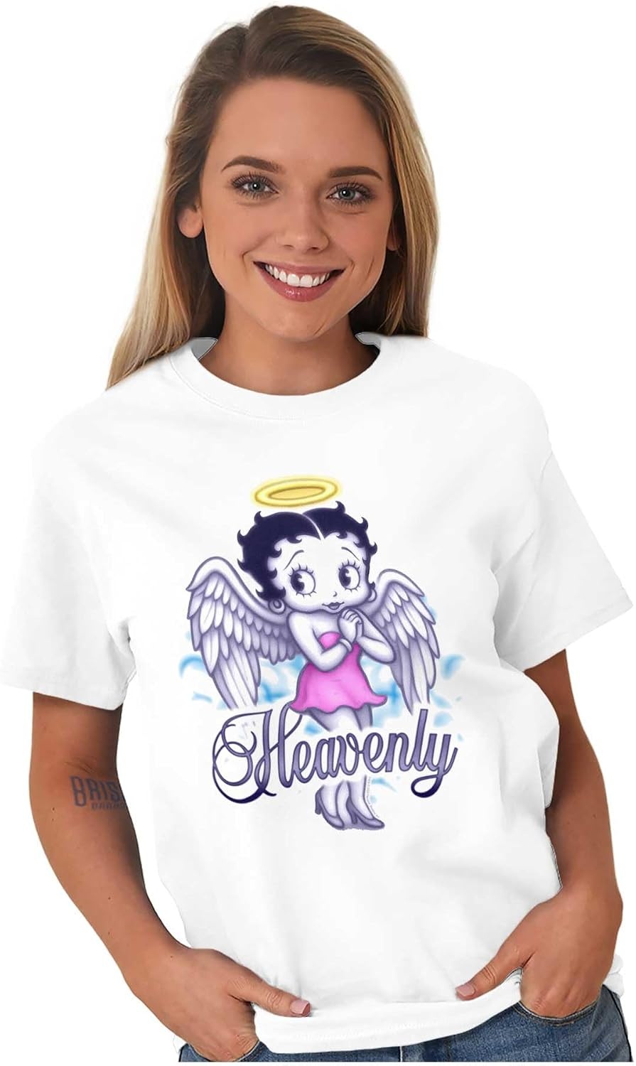 image:imageBetty Boop Heavenly Angel Cartoon Womens Graphic T Shirt TeesWhite