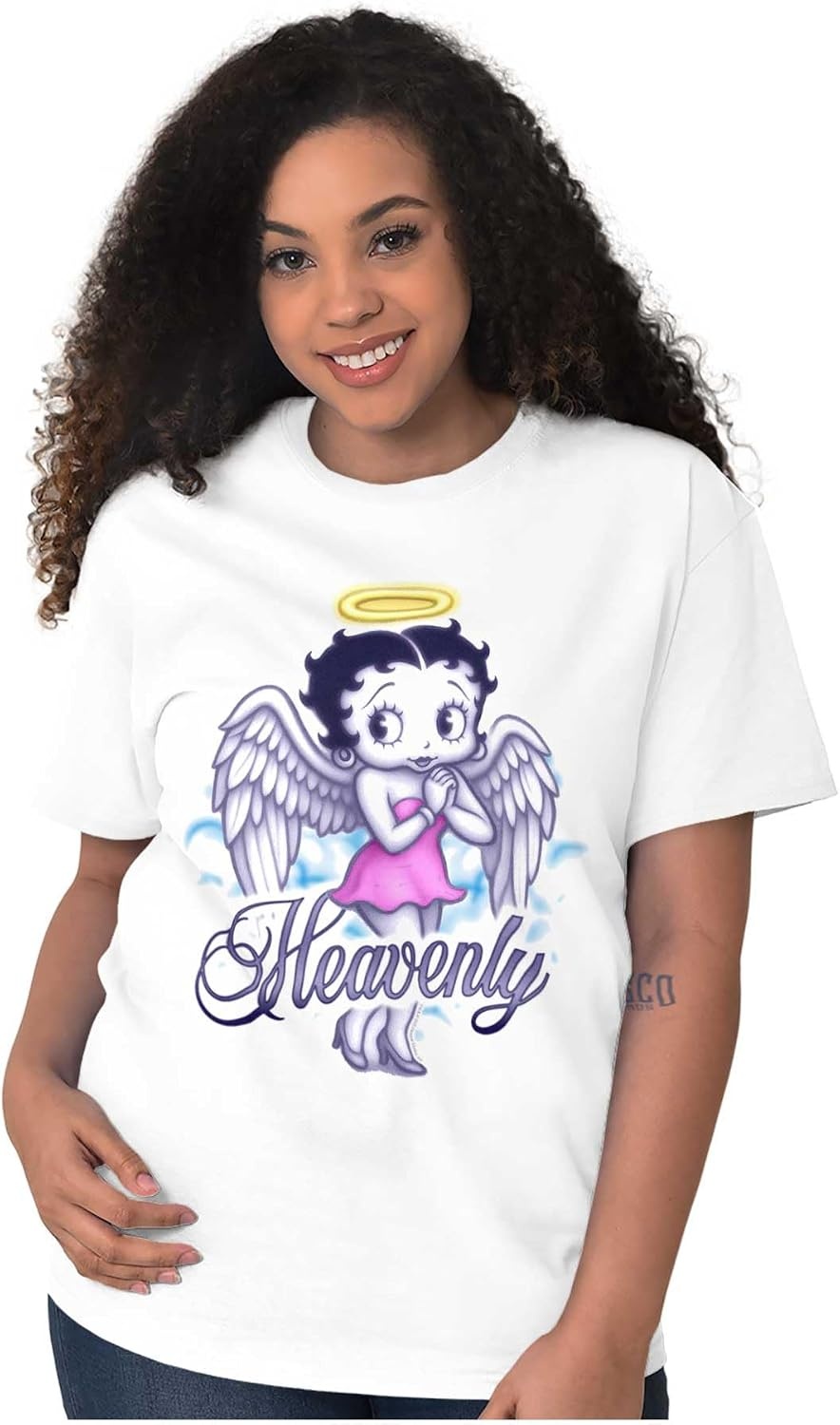image:imageBetty Boop Heavenly Angel Cartoon Womens Graphic T Shirt TeesWhite