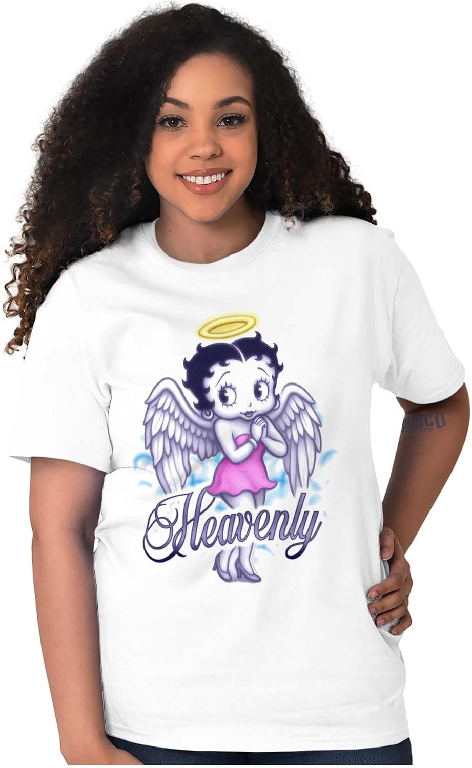 image:imageBetty Boop Heavenly Angel Cartoon Womens Graphic T Shirt TeesWhite