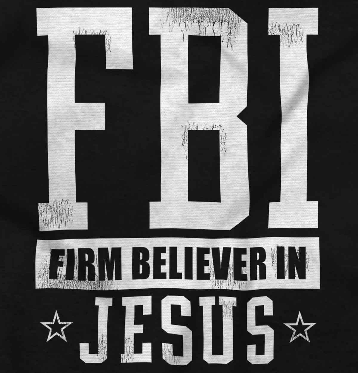 image:imageBrisco Brands FBI Pun Firm Believer in Jesus Hoodie Sweatshirt Women MenBlack