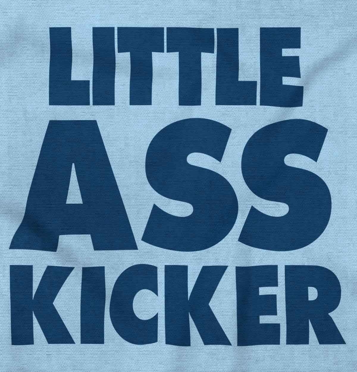 image:imageBrisco Brands Funny Attitude Little Ass Kicker Baby Romper Boys or GirlsLight Blue