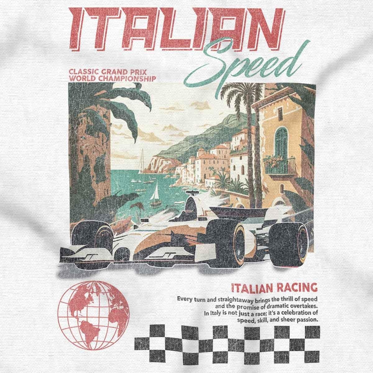image:imageBrisco Brands Grand Prix Italian Speed Racing Car Toddler Baby Boy T ShirtWhite