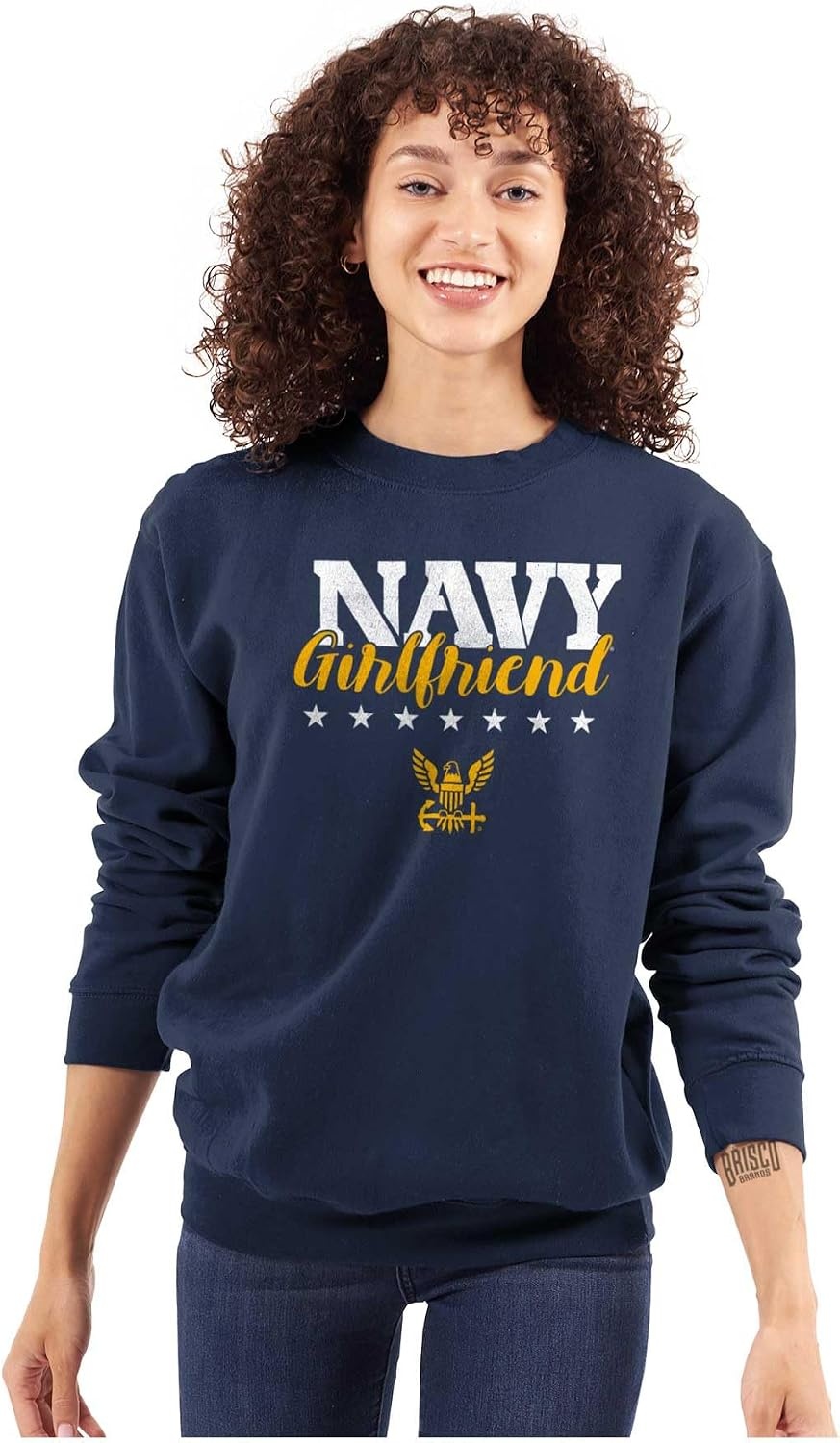 image:imageBrisco Brands Navy Girlfriend US Women Crewneck SweatshirtNavy