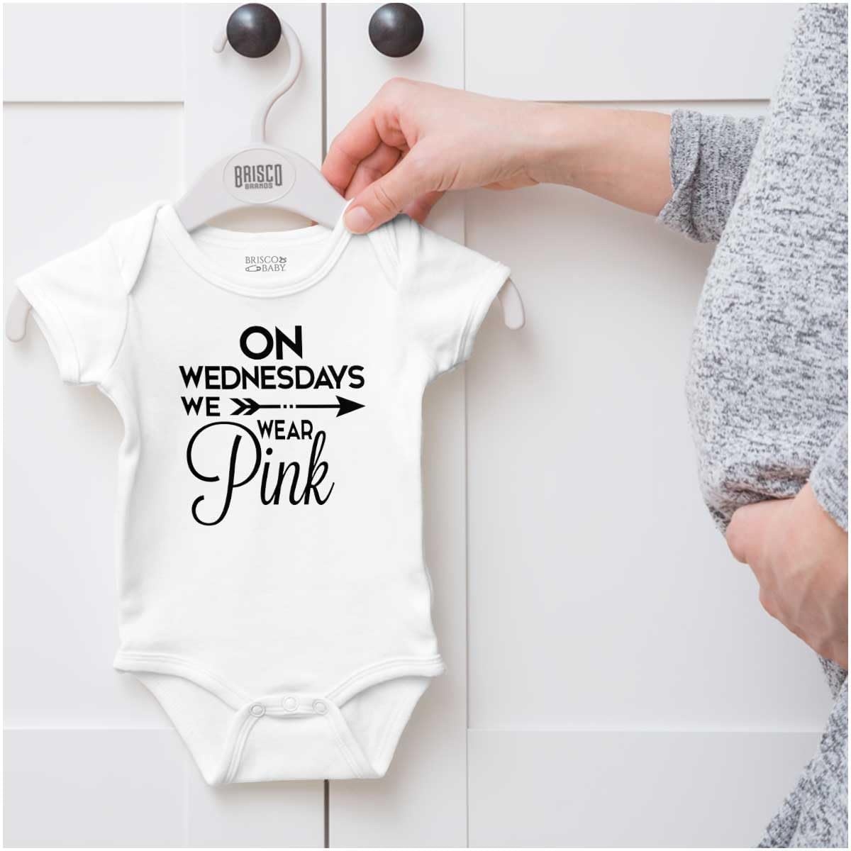 image:imageBrisco Brands On Wednesdays We Wear Pink Girly Baby Bodysuit Jumper GirlsWhite