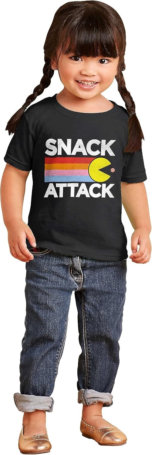 image:imageBrisco Brands Pacman Snack Attack Hungry Hangry Toddler Boy Girl T ShirtBlack