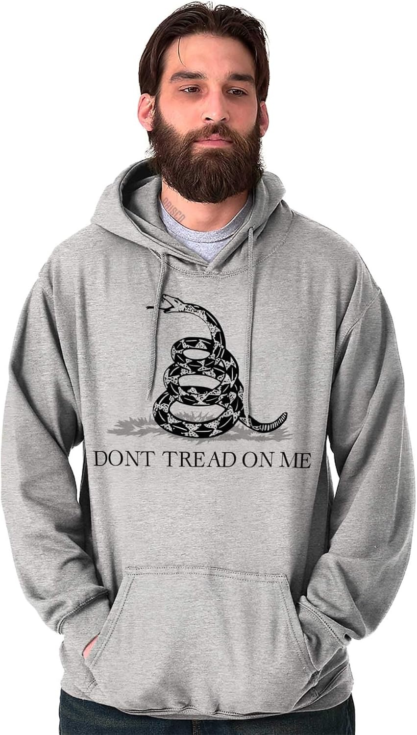 image:imageBrisco Brands Patriotic Gadsden Flag Snake Hoodie Sweatshirt Women MenSport Grey