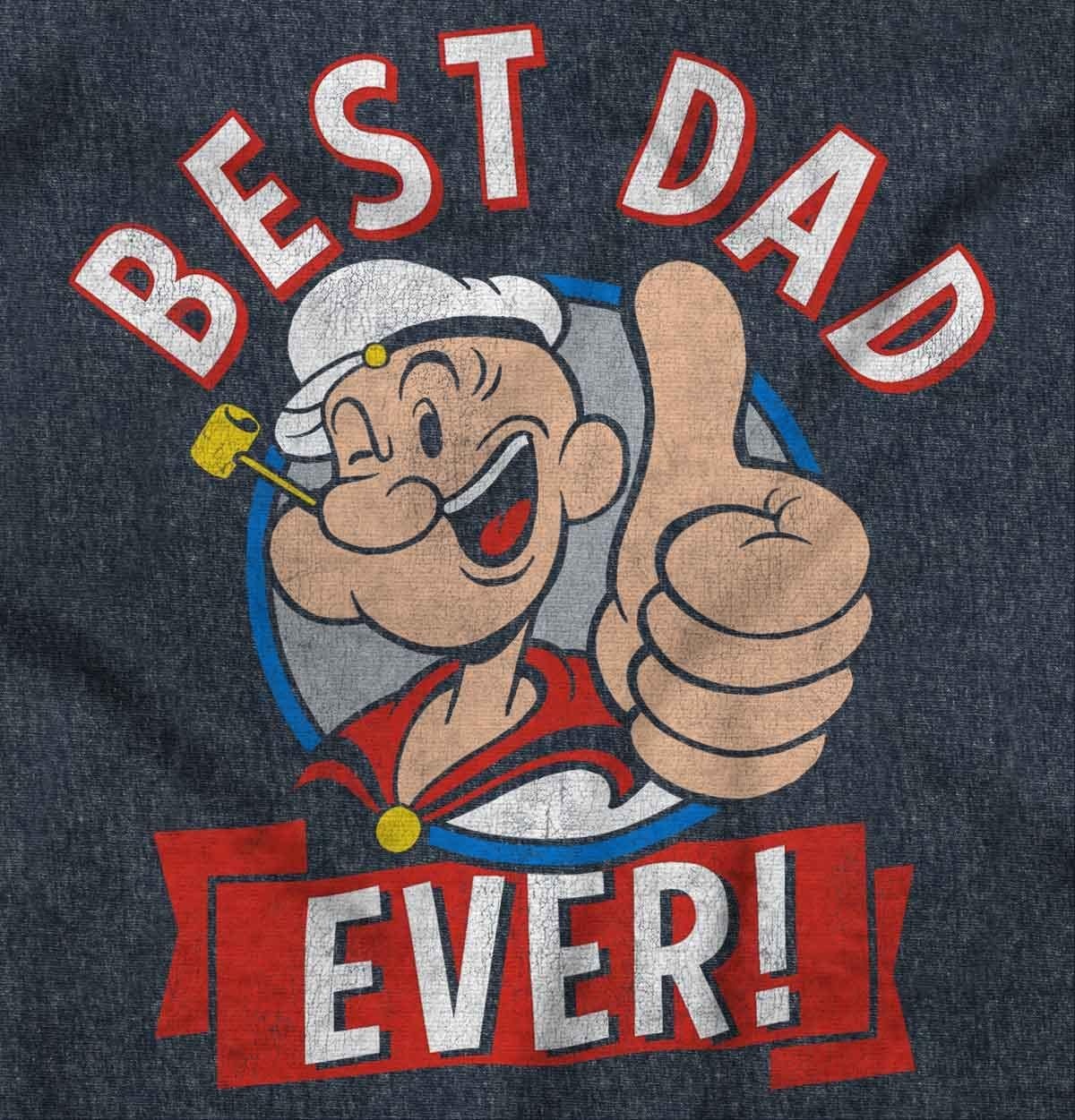 image:imageBrisco Brands Popeye Cartoon Best Dad Ever Father Mens Graphic T Shirt TeesHeather Navy