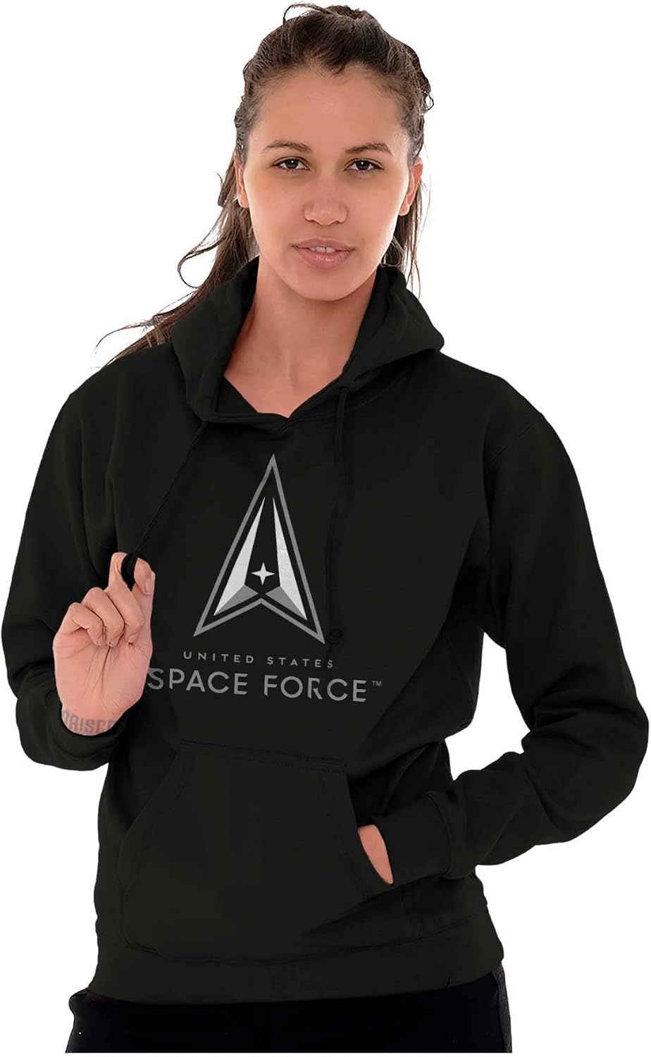 image:imageBrisco Brands US Space Force Classic Military Logo Hoodie Sweatshirt Women MenBlack