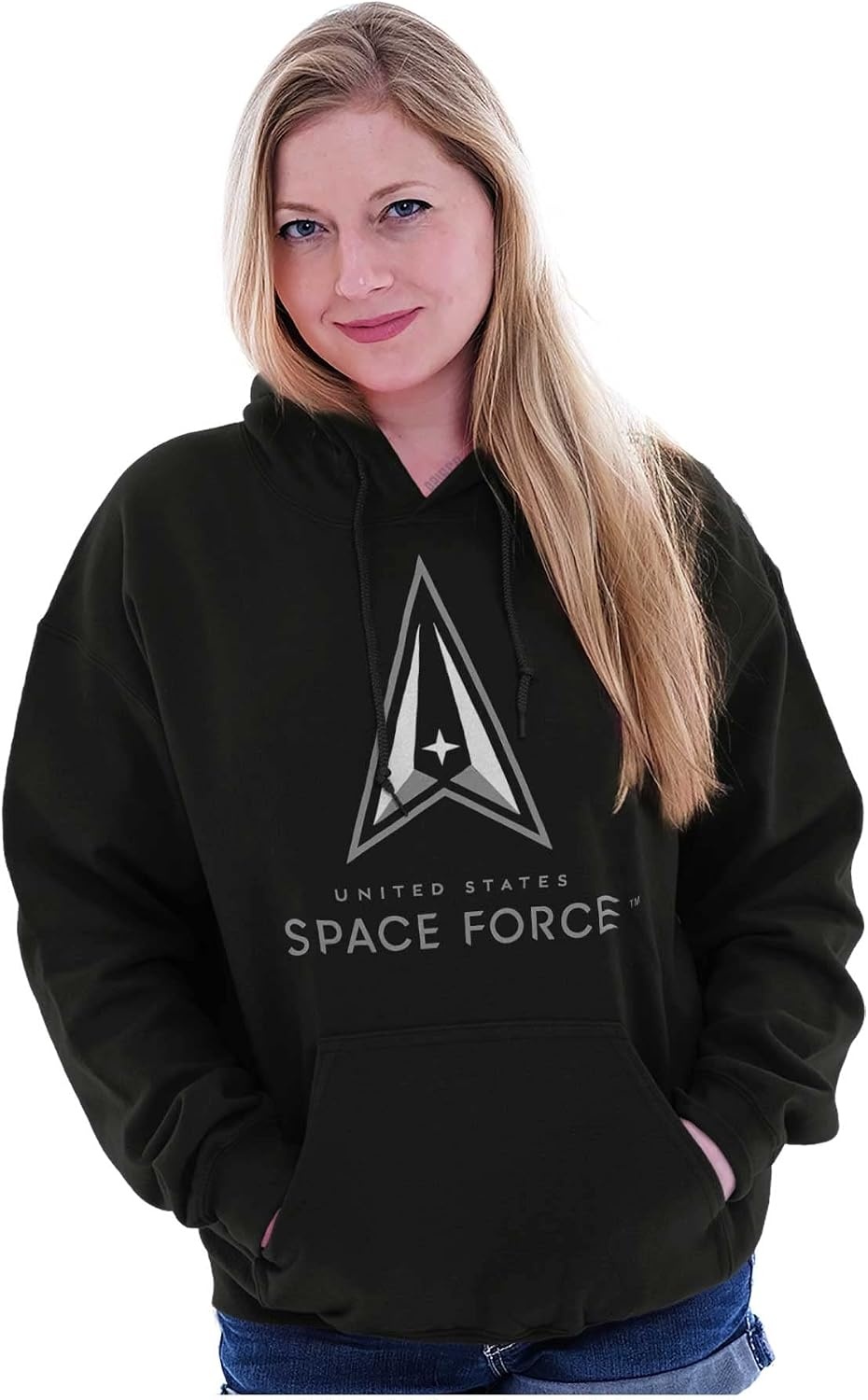 image:imageBrisco Brands US Space Force Classic Military Logo Hoodie Sweatshirt Women MenBlack