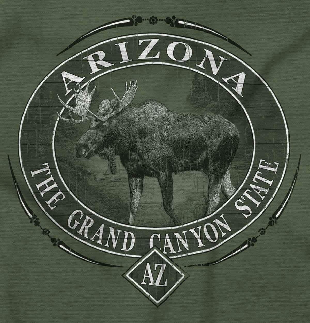 image:imageClassic Teaze American States Military Green Rugged Outdoor Moose Graphic T Shirt for Men or WomenArizona