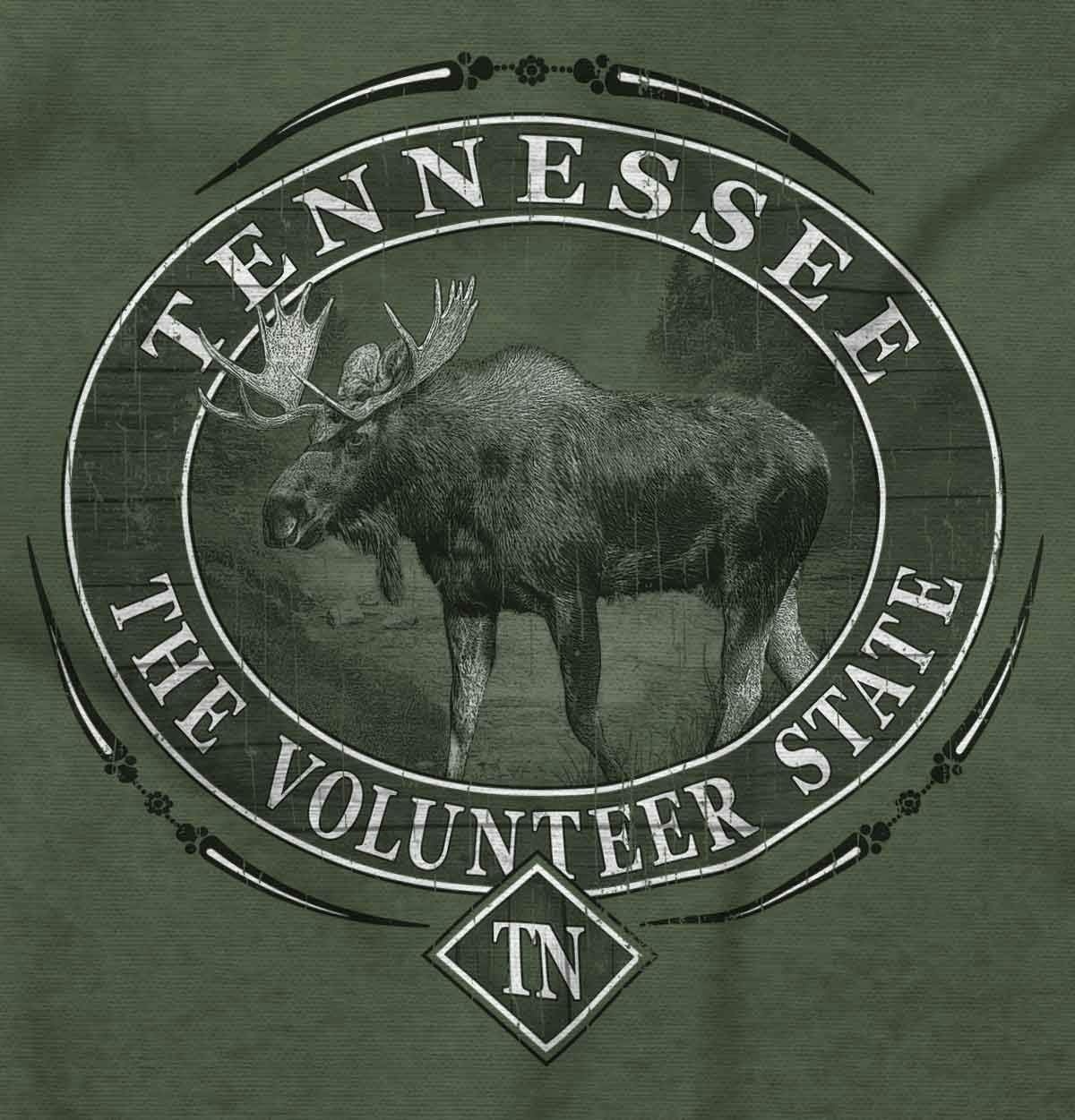 image:imageClassic Teaze American States Military Green Rugged Outdoor Moose Graphic T Shirt for Men or WomenTennessee