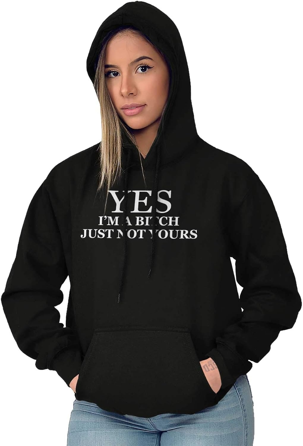 image:imageClassic Teaze Funny Yes Im a Bitch Just Not Yours Hoodie Sweatshirt WomenBlack