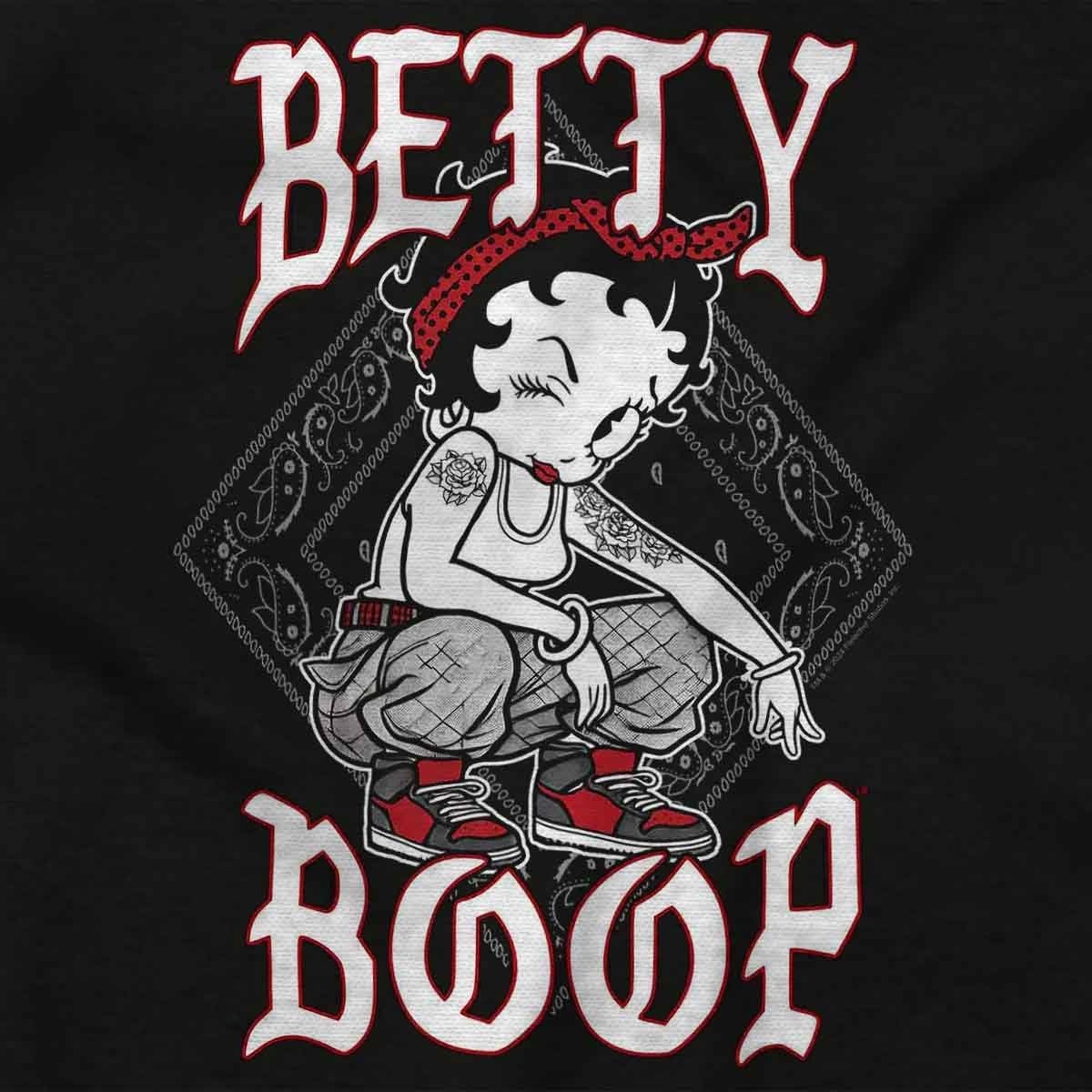 image:imageCute Betty Boop Chicana Urban Chola Cartoon Womens Graphic T Shirt TeesBlack Chola Squat