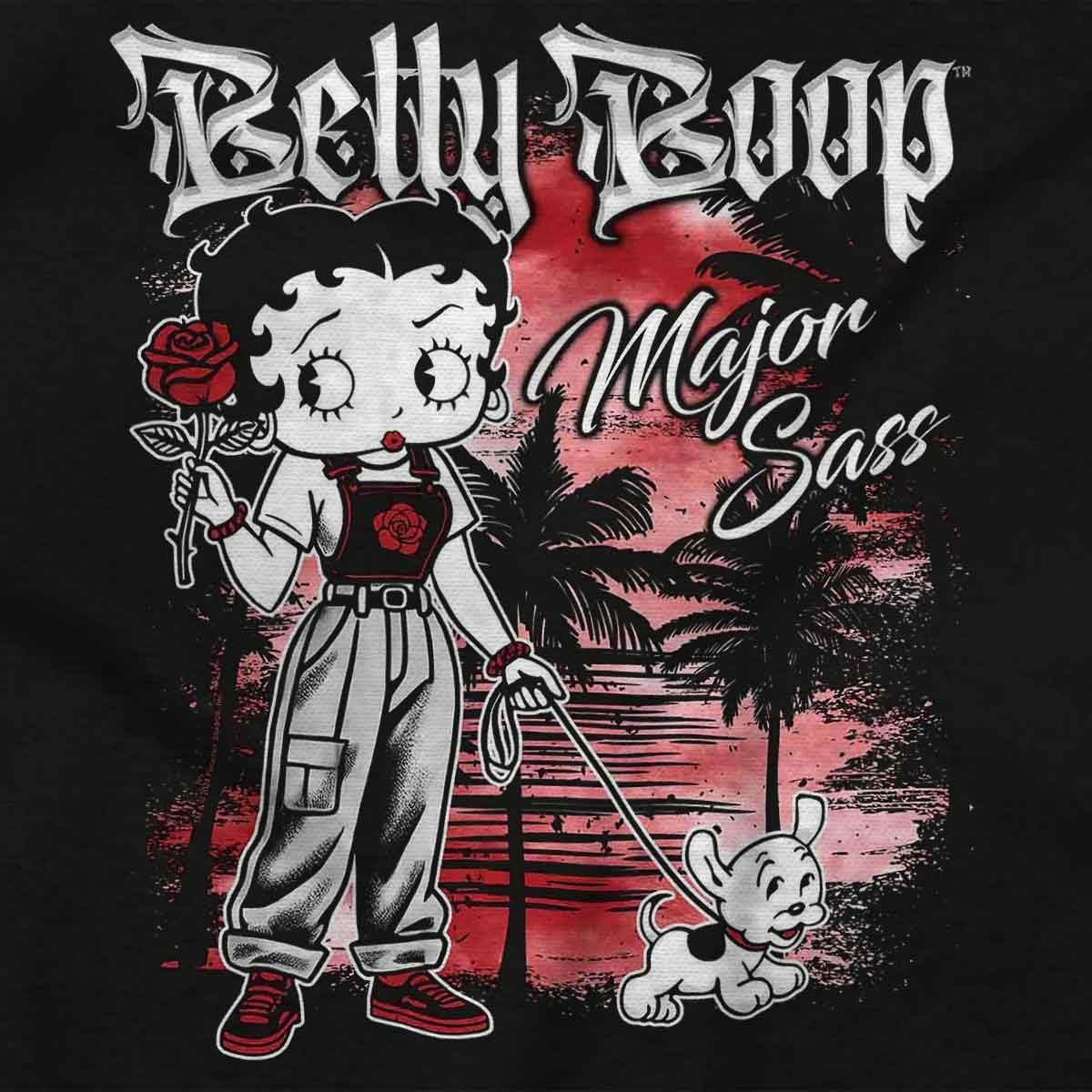 image:imageCute Betty Boop Chicana Urban Chola Cartoon Womens Graphic T Shirt TeesBlack Major Sass Dog Walker