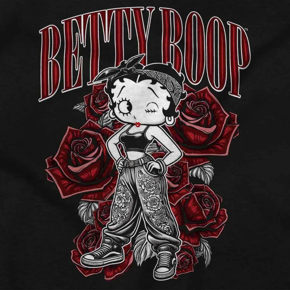 image:imageCute Betty Boop Chicana Urban Chola Cartoon Womens Graphic T Shirt TeesBlack Roses