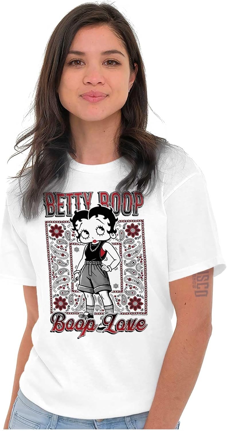 image:imageCute Betty Boop Chicana Urban Chola Cartoon Womens Graphic T Shirt TeesWhite Boop Love Bandana