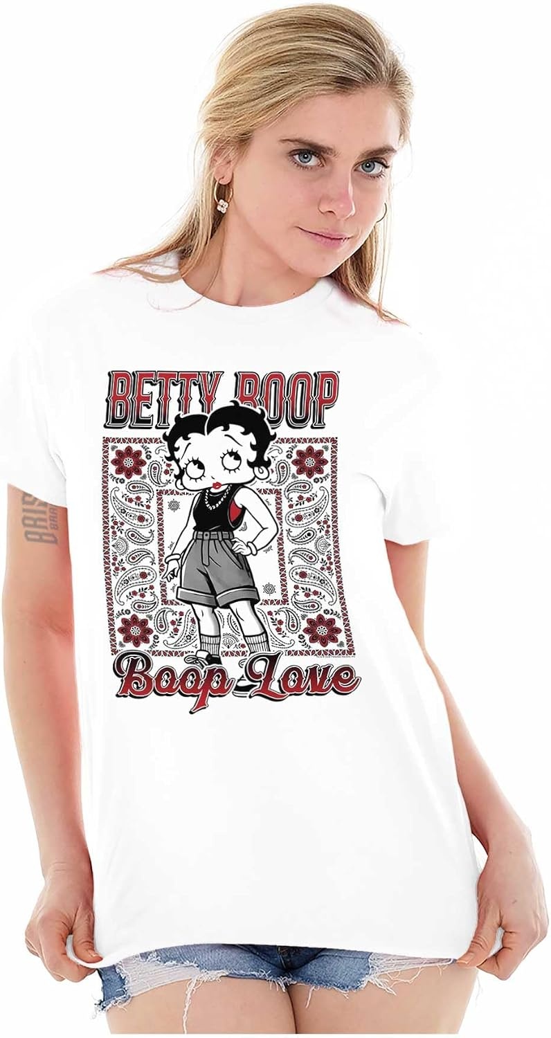 image:imageCute Betty Boop Chicana Urban Chola Cartoon Womens Graphic T Shirt TeesWhite Boop Love Bandana