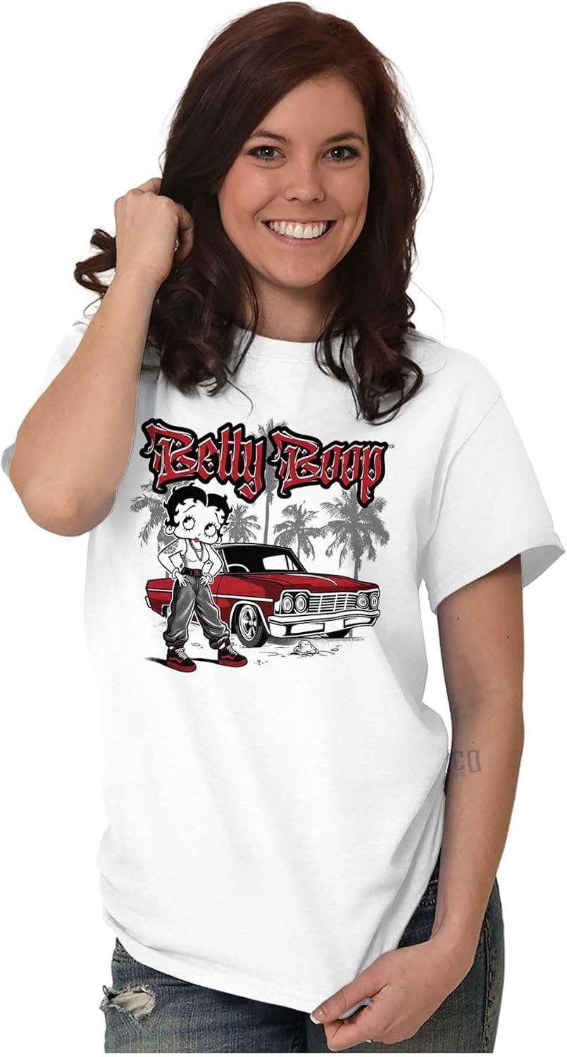 image:imageCute Betty Boop Chicana Urban Chola Cartoon Womens Graphic T Shirt TeesWhite Low Rider