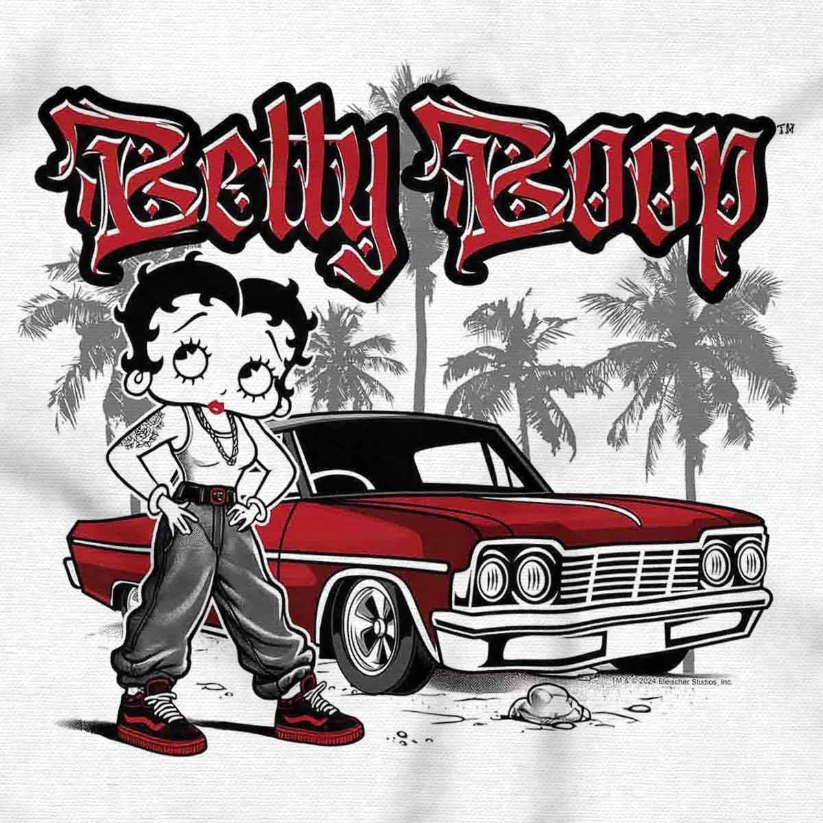 image:imageCute Betty Boop Chicana Urban Chola Cartoon Womens Graphic T Shirt TeesWhite Low Rider