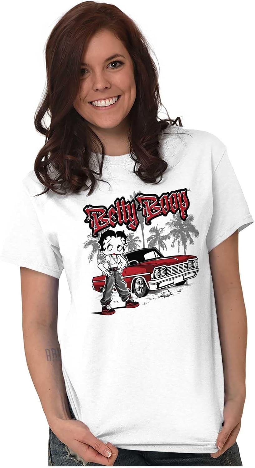 image:imageCute Betty Boop Chicana Urban Chola Cartoon Womens Graphic T Shirt TeesWhite Low Rider