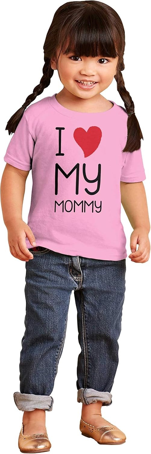 image:imageCute I Heart My Mommy Mom Love Toddler Boy Girl T ShirtPink