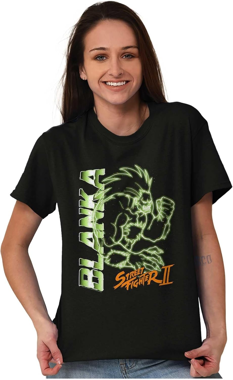 image:imageStreet Fighter II Neon Video Game Character Graphic T Shirt Men or WomenBlack Blanka