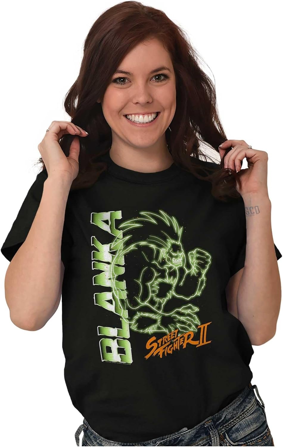 image:imageStreet Fighter II Neon Video Game Character Graphic T Shirt Men or WomenBlack Blanka
