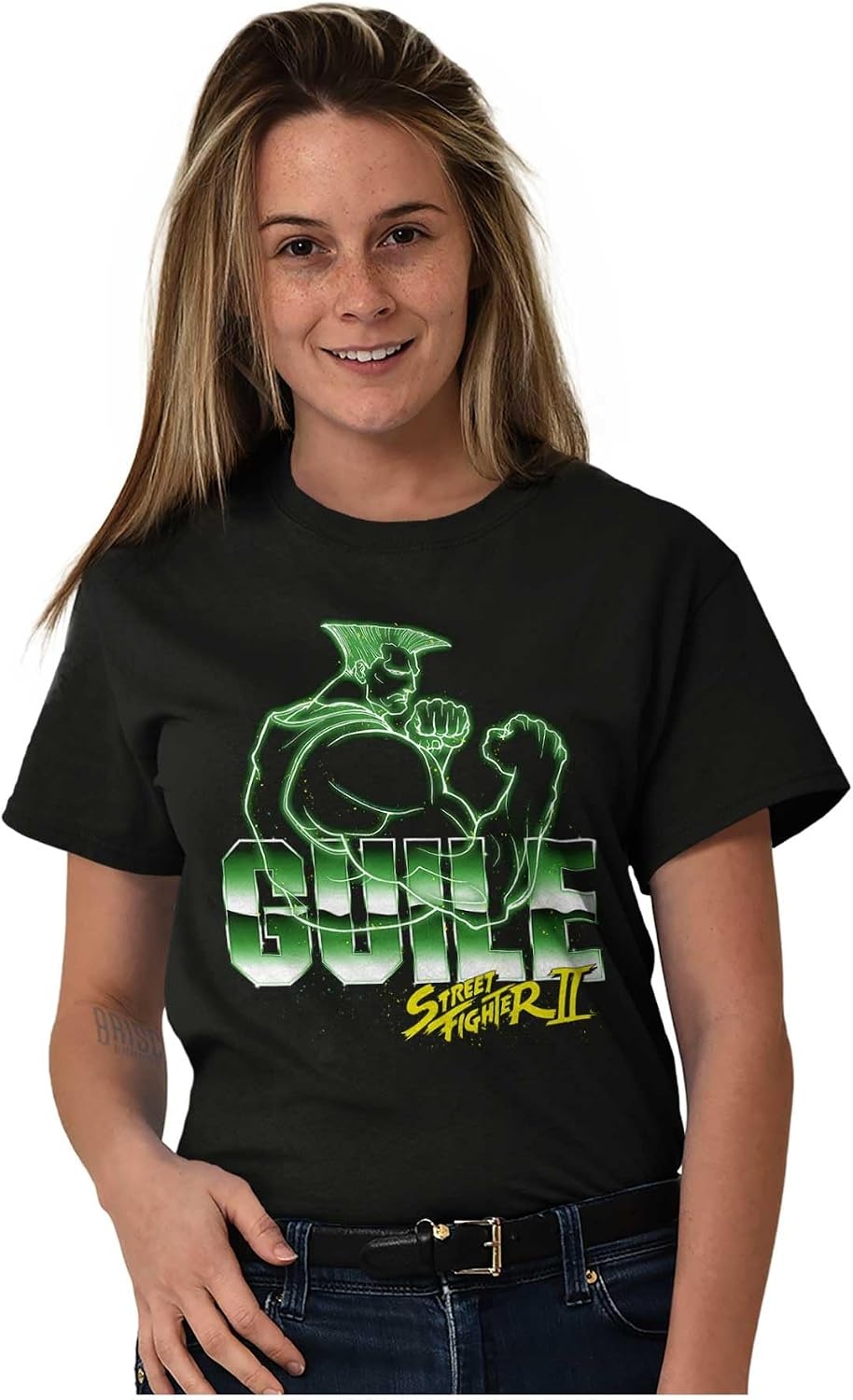 image:imageStreet Fighter II Neon Video Game Character Graphic T Shirt Men or WomenBlack Guile