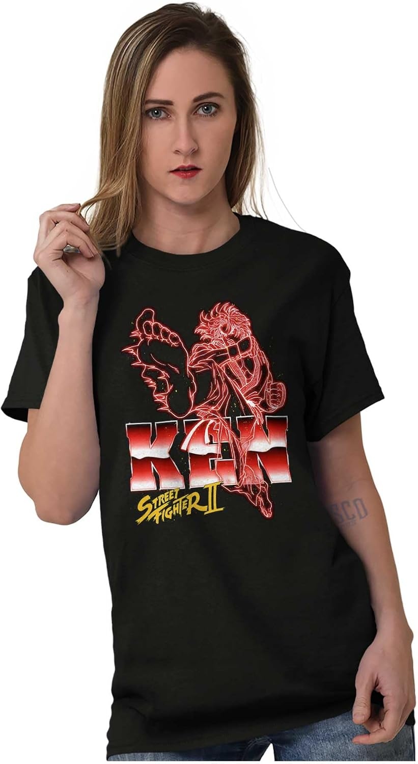 image:imageStreet Fighter II Neon Video Game Character Graphic T Shirt Men or WomenBlack Ken