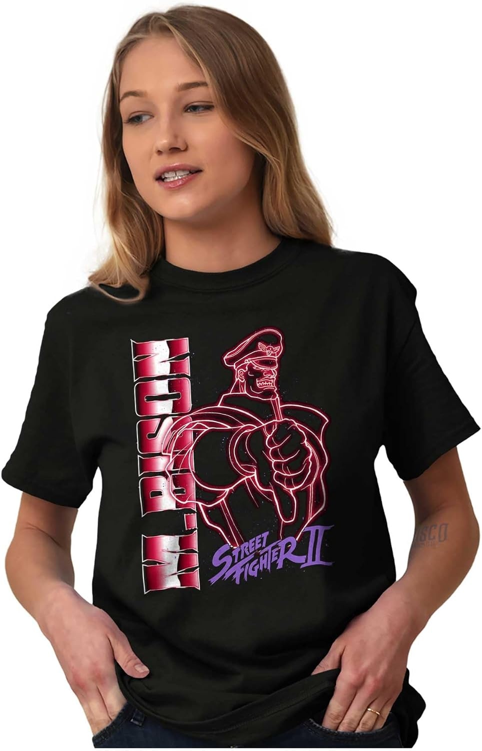 image:imageStreet Fighter II Neon Video Game Character Graphic T Shirt Men or WomenBlack M Bison