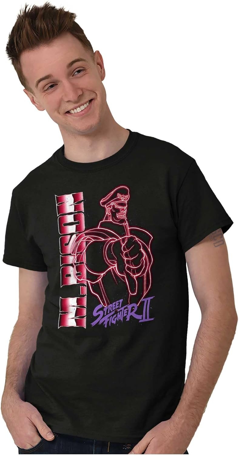 image:imageStreet Fighter II Neon Video Game Character Graphic T Shirt Men or WomenBlack M Bison