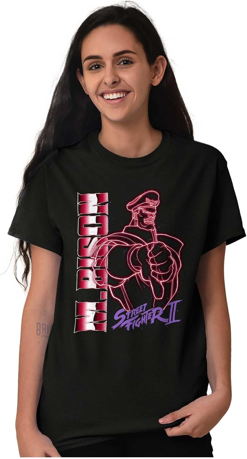 image:imageStreet Fighter II Neon Video Game Character Graphic T Shirt Men or WomenBlack M Bison