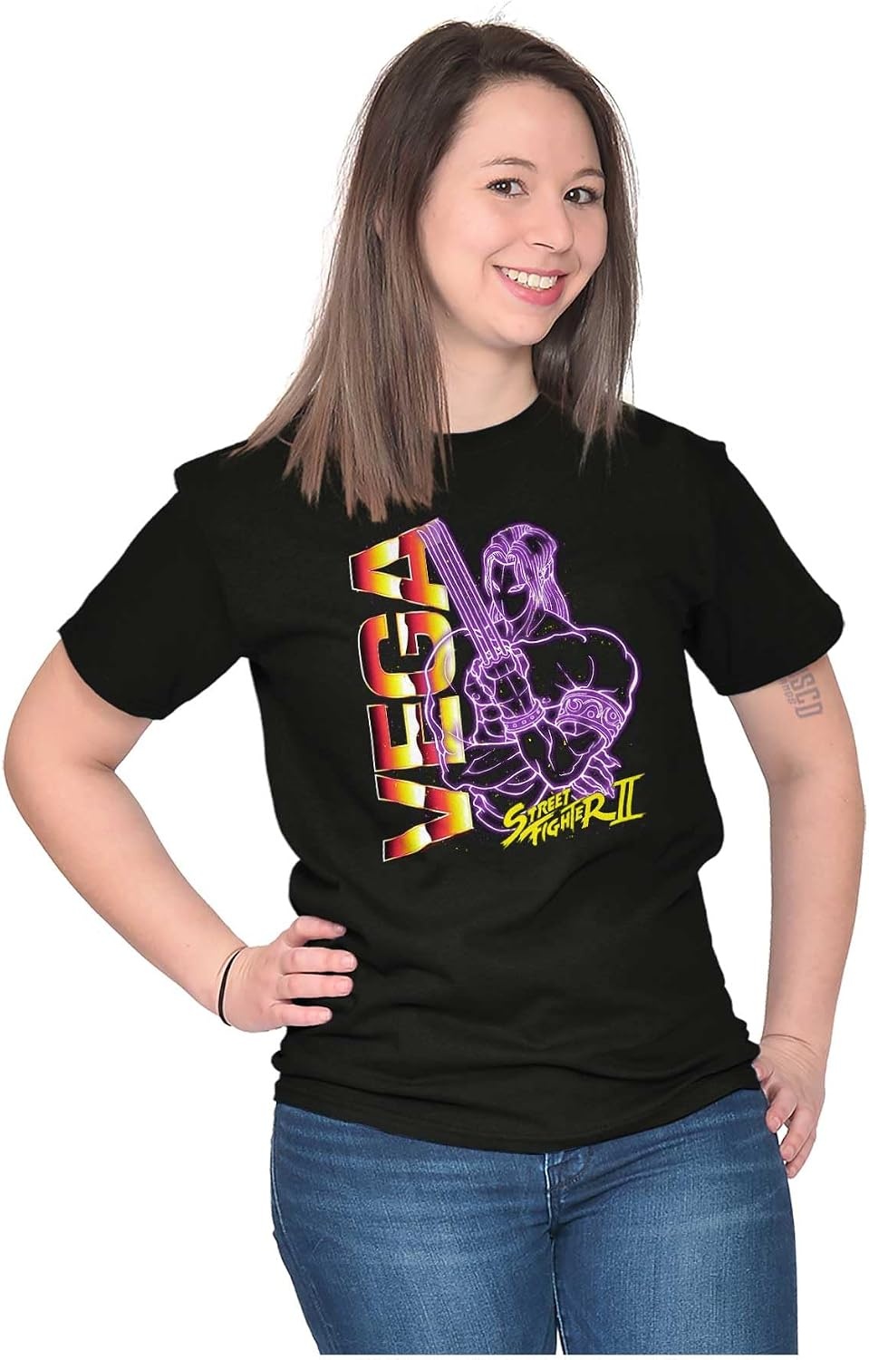 image:imageStreet Fighter II Neon Video Game Character Graphic T Shirt Men or WomenBlack Vega