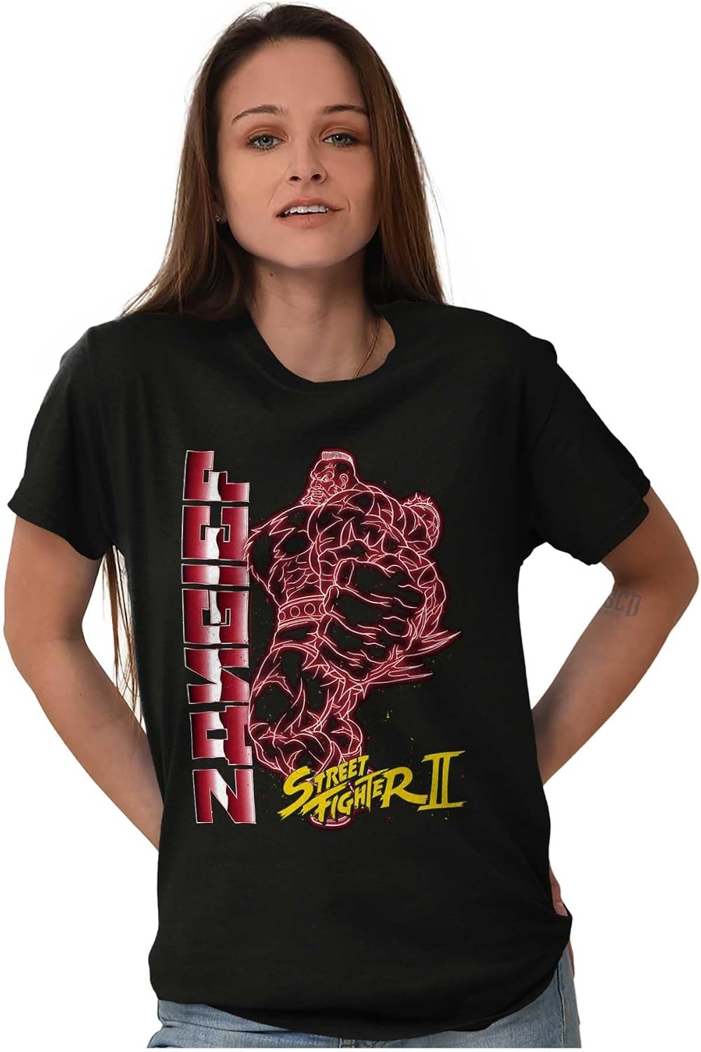 image:imageStreet Fighter II Neon Video Game Character Graphic T Shirt Men or WomenBlack Zangief