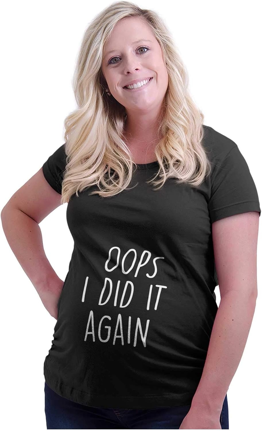 image:imageWomens Maternity Oops I Did it Again Expecting T Shirt Tee Black Medium