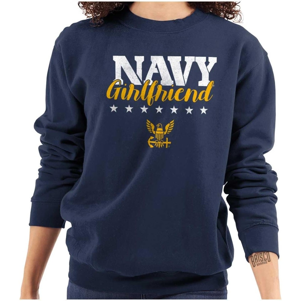 image:imageBrisco Brands Navy Girlfriend US Women Crewneck SweatshirtNavy