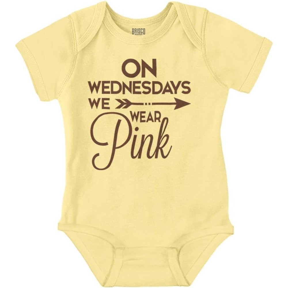 image:imageBrisco Brands On Wednesdays We Wear Pink Girly Baby Bodysuit Jumper GirlsBanana