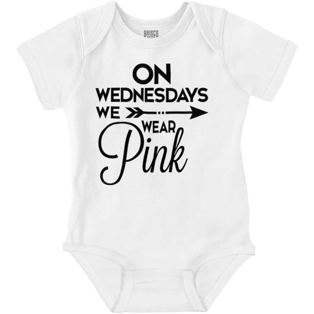 image:imageBrisco Brands On Wednesdays We Wear Pink Girly Baby Bodysuit Jumper GirlsWhite