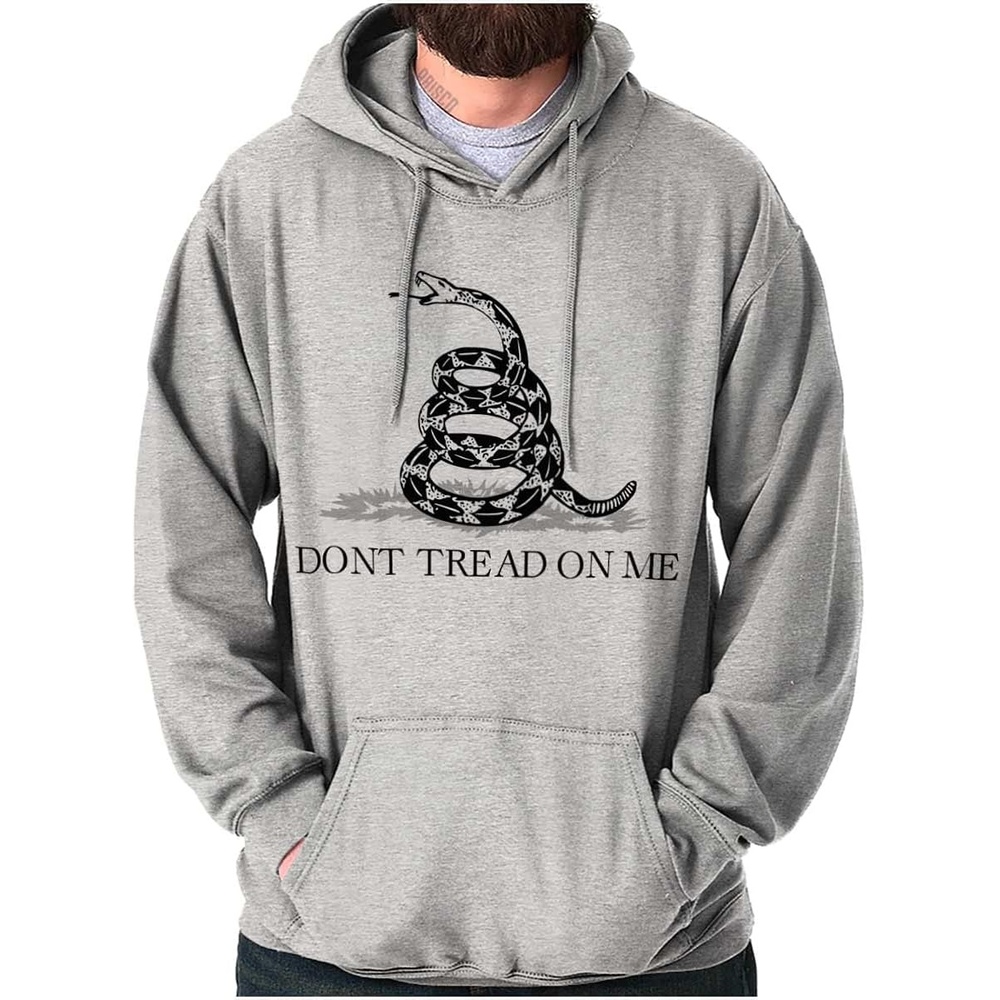 image:imageBrisco Brands Patriotic Gadsden Flag Snake Hoodie Sweatshirt Women MenSport Grey