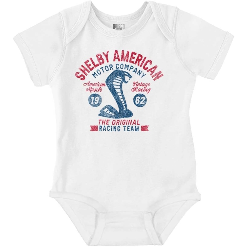image:imageBrisco Brands Shelby American Motor Company Cobra Baby Romper Boys or GirlsWhite