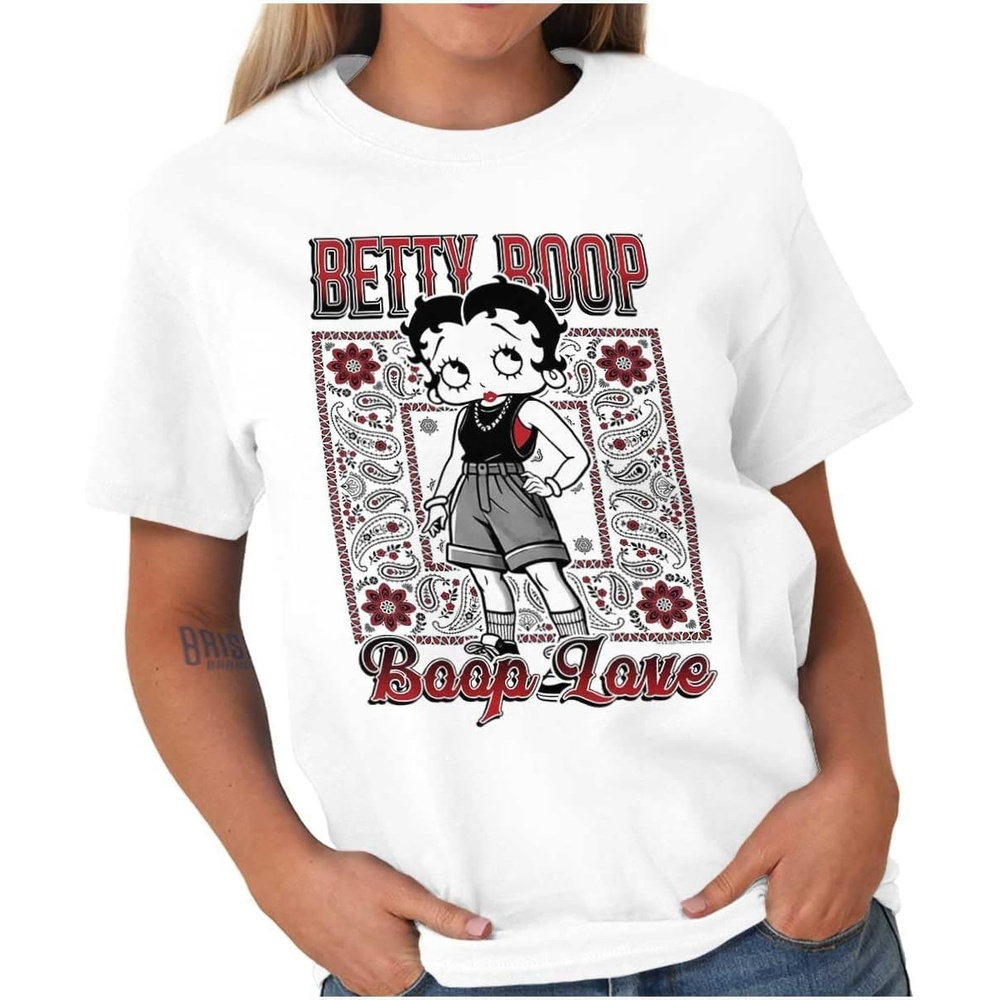 image:imageCute Betty Boop Chicana Urban Chola Cartoon Womens Graphic T Shirt TeesWhite Boop Love Bandana