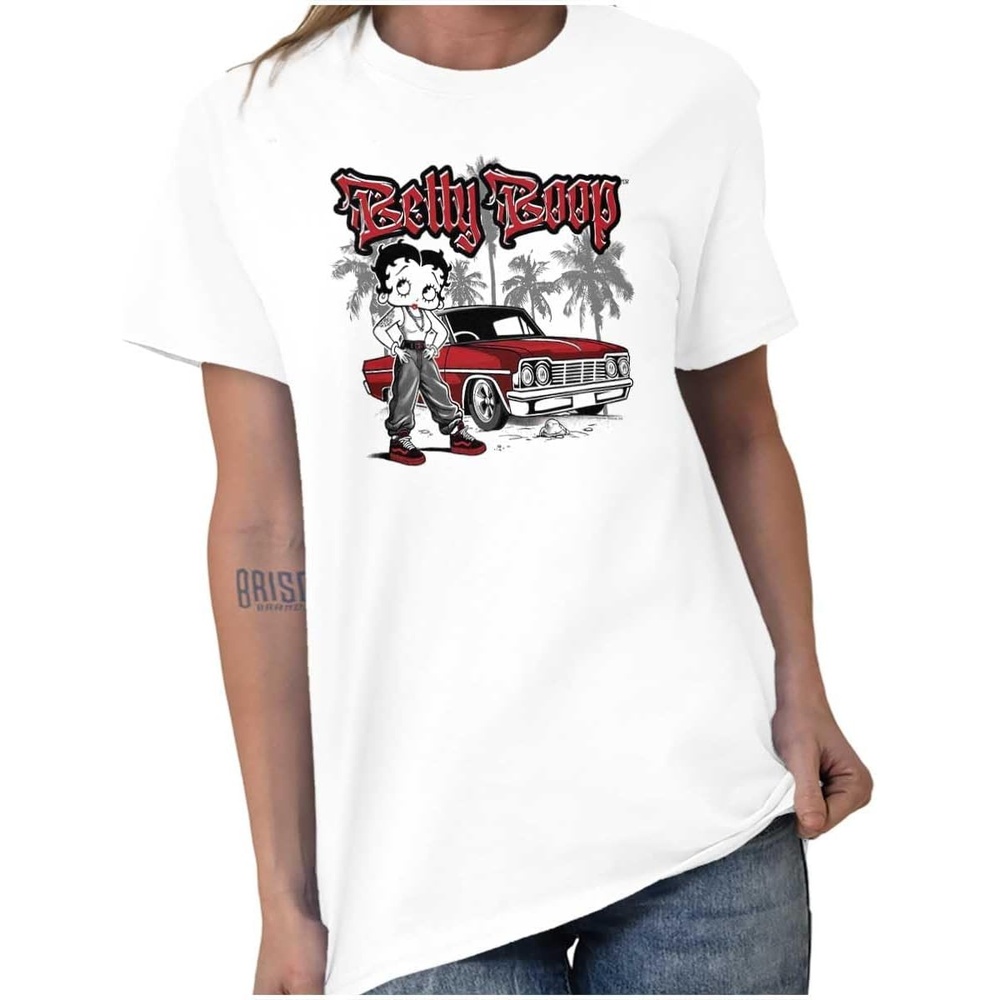 image:imageCute Betty Boop Chicana Urban Chola Cartoon Womens Graphic T Shirt TeesWhite Low Rider
