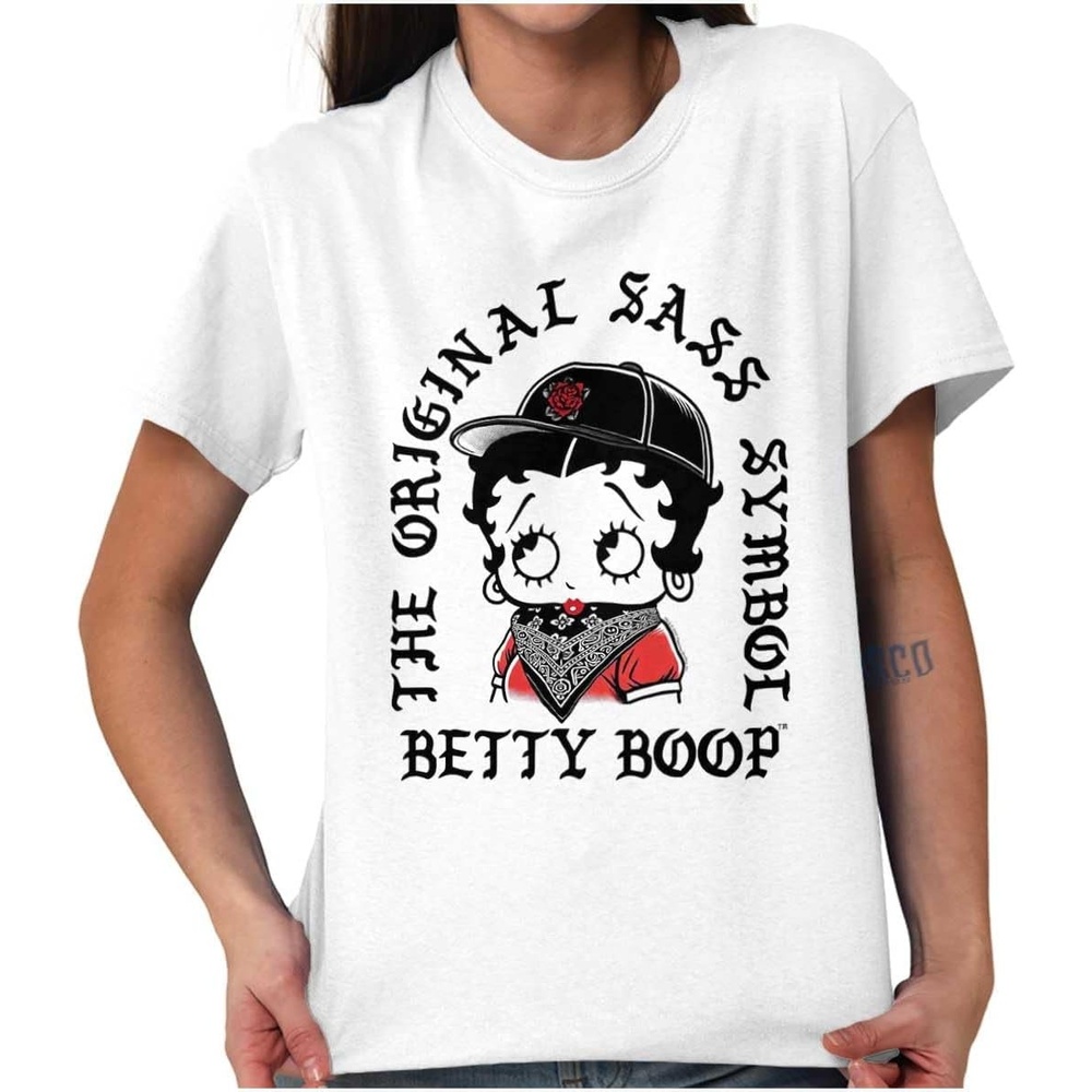 image:imageCute Betty Boop Chicana Urban Chola Cartoon Womens Graphic T Shirt TeesWhite Original Sass Symbol