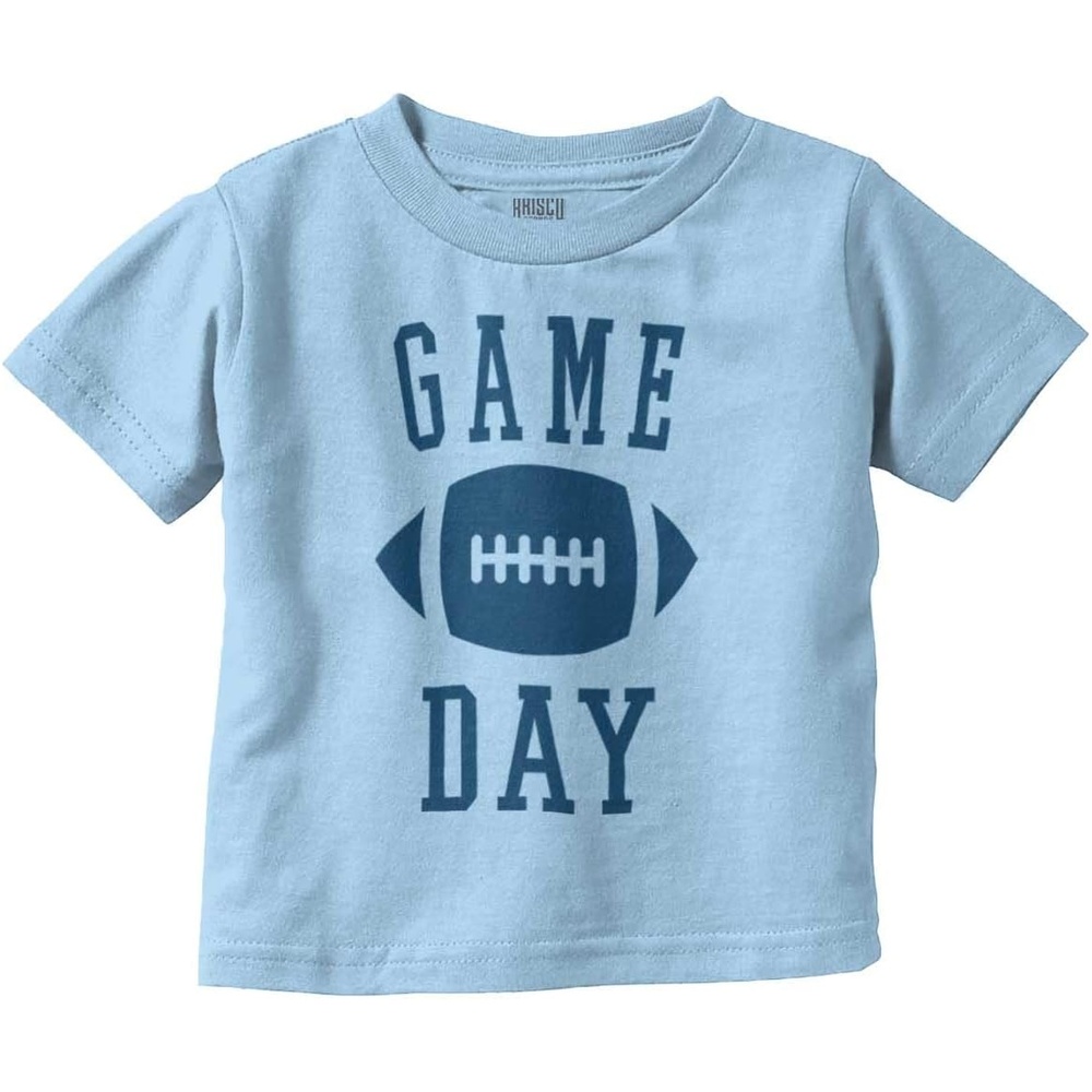 image:imageFootball Sunday Game Day Athletic Toddler Baby Graphic T ShirtLight Blue