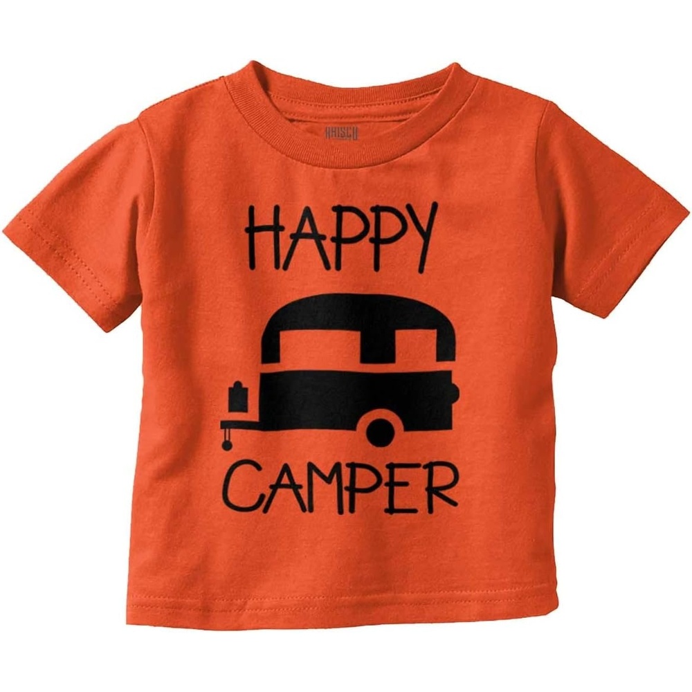 image:imageHappy Camper Outdoorsy Toddler Boy Girl T ShirtOrange