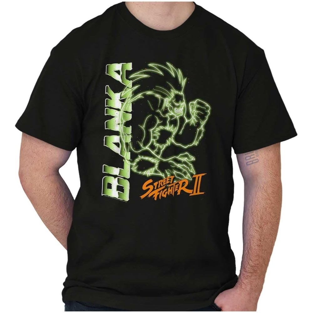 image:imageStreet Fighter II Neon Video Game Character Graphic T Shirt Men or WomenBlack  Blanka