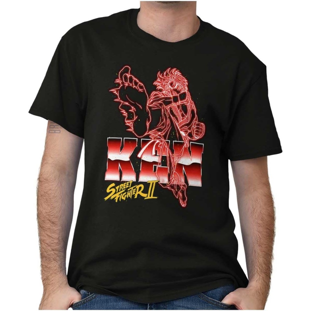 image:imageStreet Fighter II Neon Video Game Character Graphic T Shirt Men or WomenBlack Ken